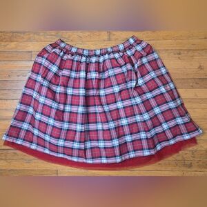 Lands' End Kids Red Tartan Plaid Skirt